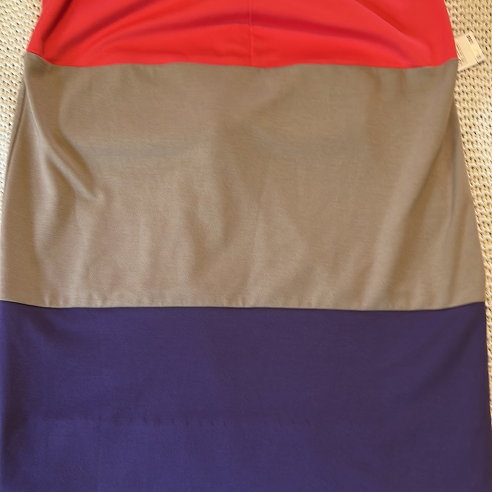 Jones New York Bright Persimmon Color Block Sheath Style Dress Women's S… - Picture 8 of 10
